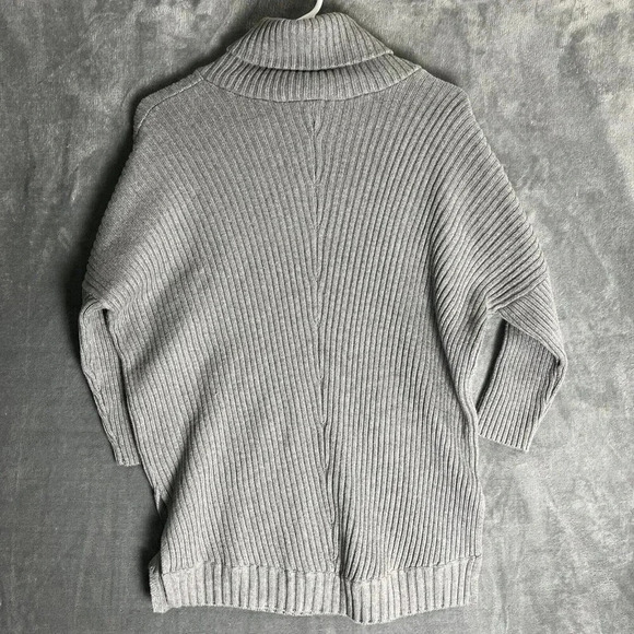 The Limited Size M/L Ribbed Cowl Neck 3/4 Sleeve Sweater Tunic Minimal Winter - Picture 4 of 7